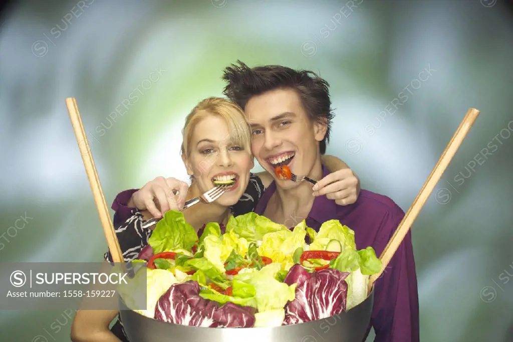couple, salad bowl, salad