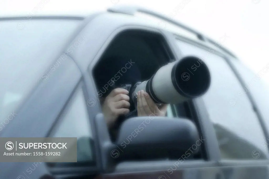 car window, detective, camera
