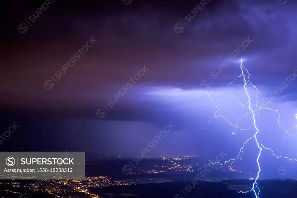 Thunderstorm over the Swiss plateau