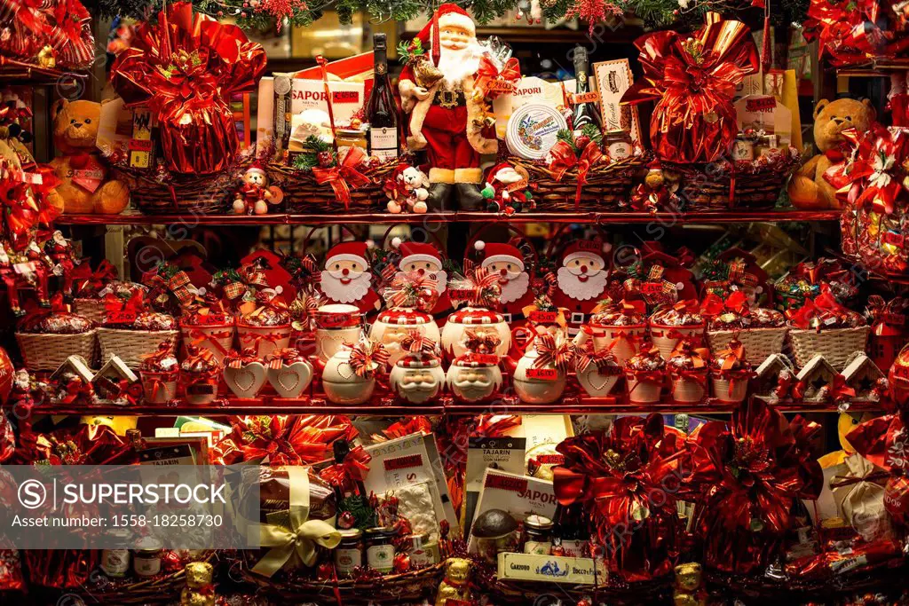 Christmas shop window with sweets