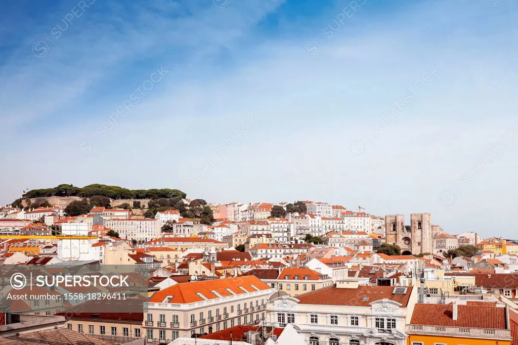 View of downtown Lisbon, Portugal, Europe