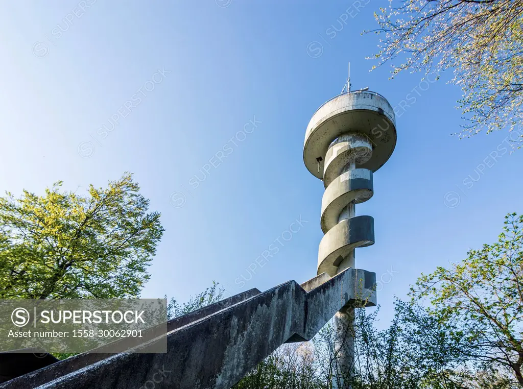 Tulbing, hill Tulbingerkogel, observation tower Leopold-Figl-Warte in Vienna Woods (Wienerwald), Lower Austria, Austria