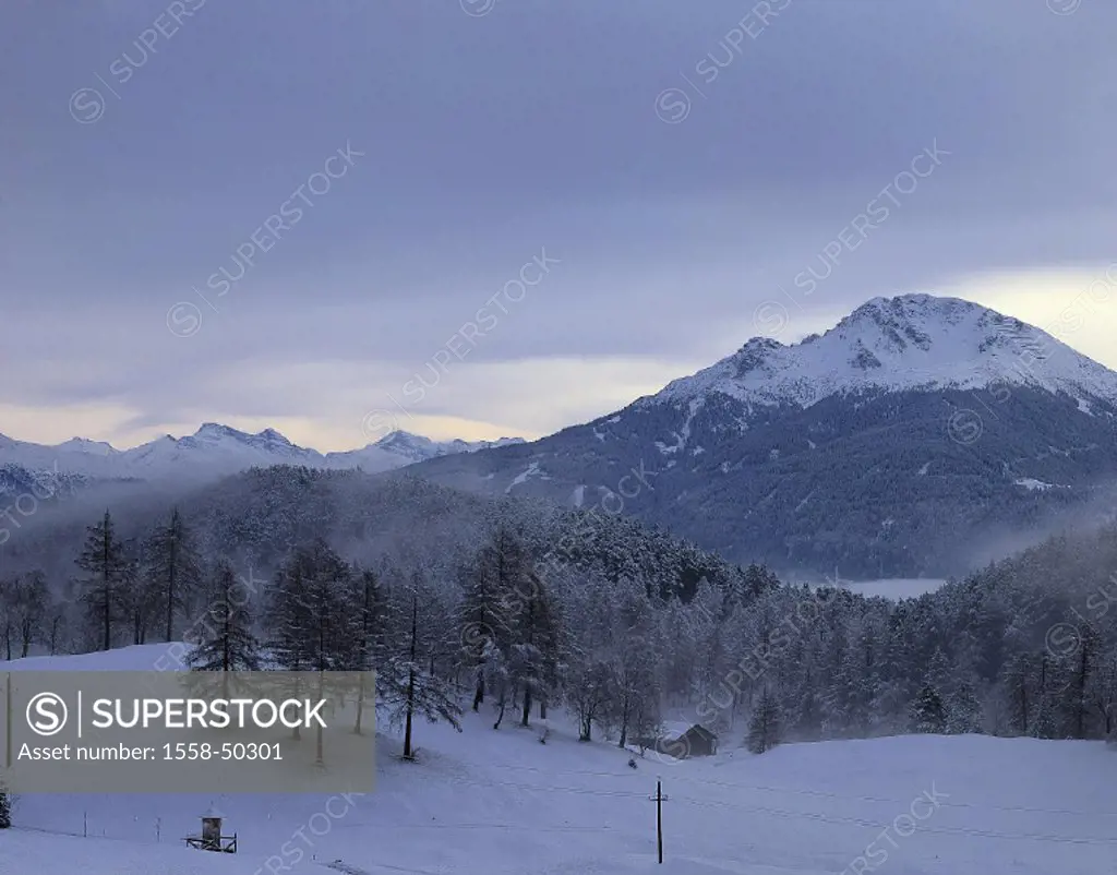 Austria, Tyrol, winter landscape, mountain range, Europe, mountains, mountains, Highlands, landscape, winters, snow-covered, nature, silence, silence