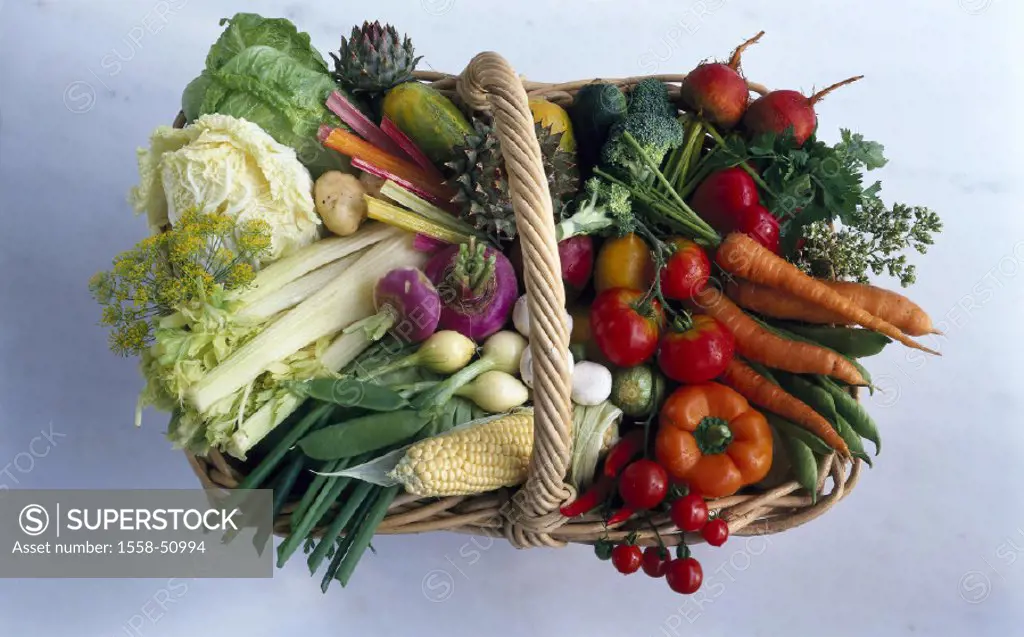Basket, Vegetables, Sorts, various