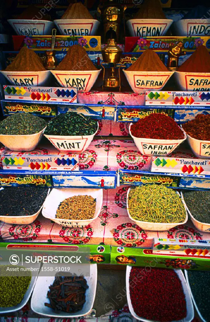 Egypt, Assuan, Spice stall