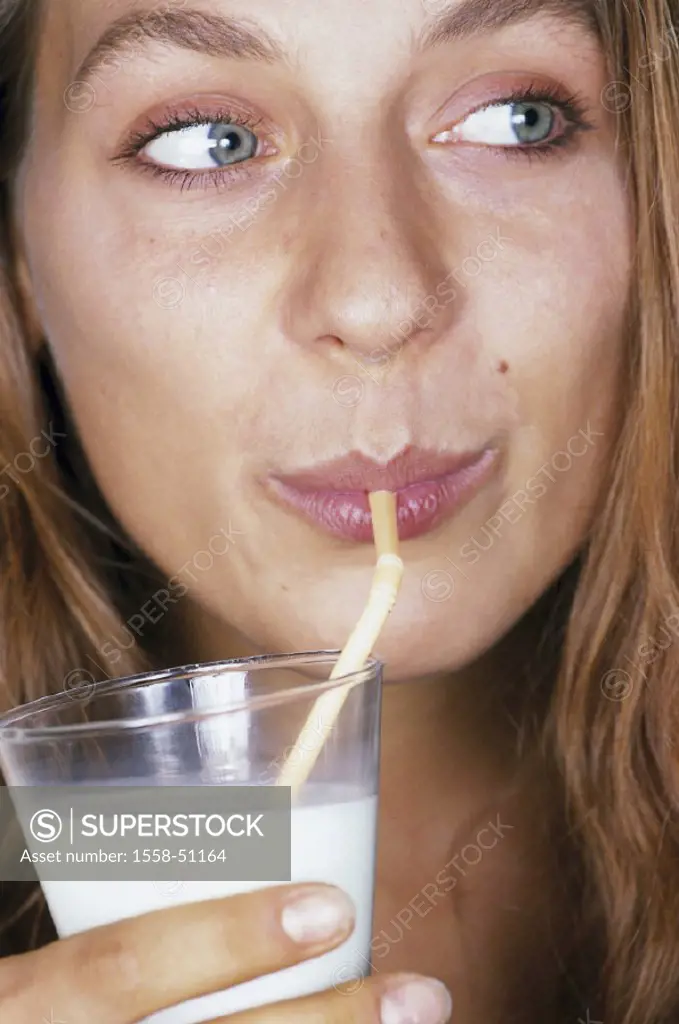 Woman, Milk, drink