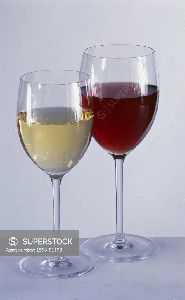 Wine glasses, Red wine, White wine