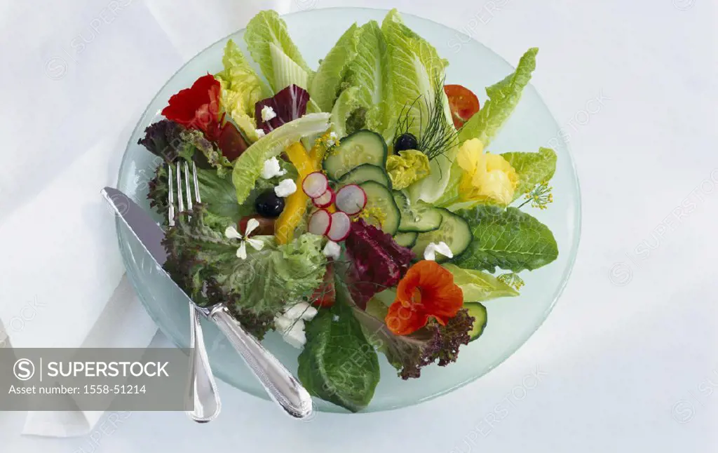 Plate, Mixed salad