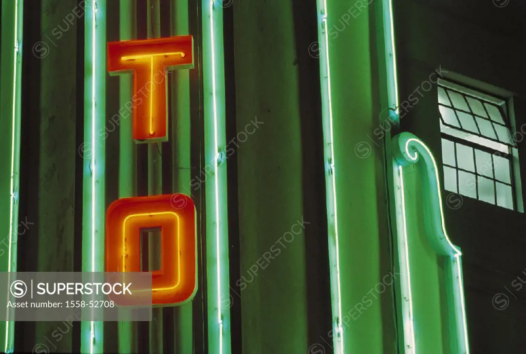 Singapore, theaters, detail, neon advertisement´ To´ Southeast Asia, Singapore theaters buildings, construction, neon sign, letters, stroke, advertise...