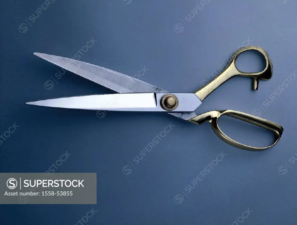Scissors, tailor scissors, hand scissors, tool, cuts, cuts apart, separates, separation, section, sharpness,product shot, still life,