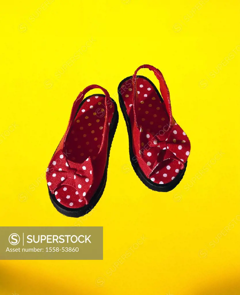 Girl shoes, sandals, shoes, red-white, child shoes, summer shoes, Accessoires, summery, scored points, child sandals, childhood, vacation, background ...
