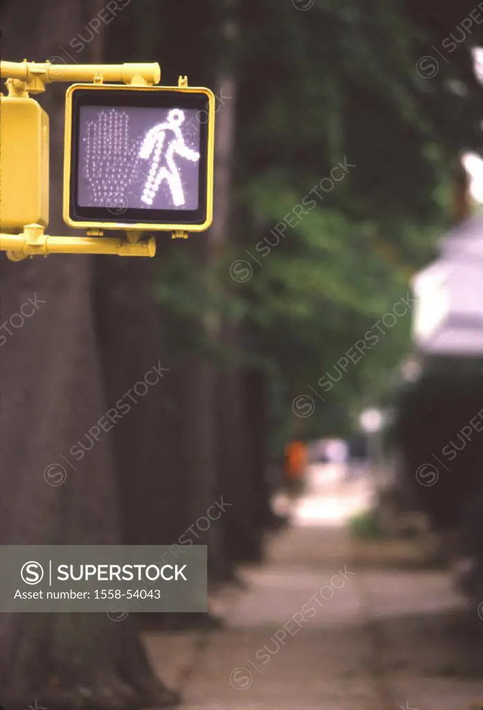 USA, pedestrian traffic light, blinker
