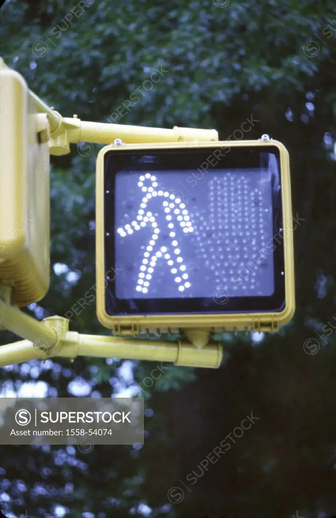 USA, pedestrian traffic light, blinker