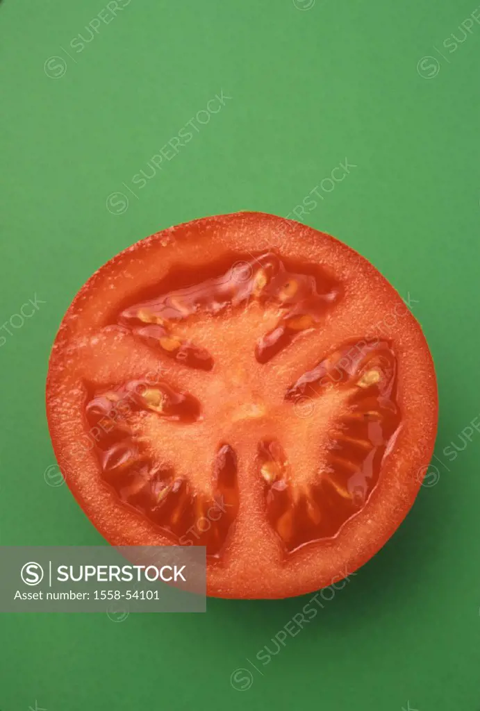 Tomato, halves, vegetables, red
