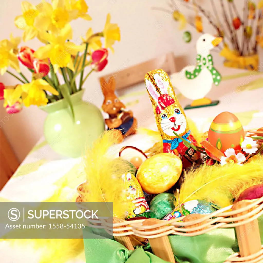 Easter, table, flower bouquet