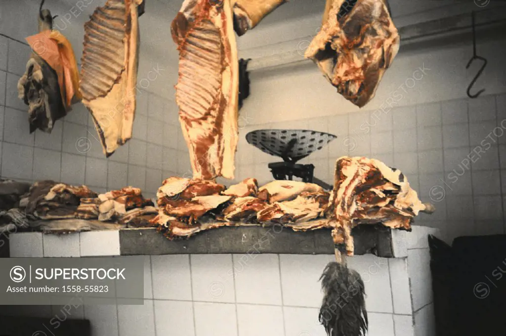 Bolivia, butcher shop, sale