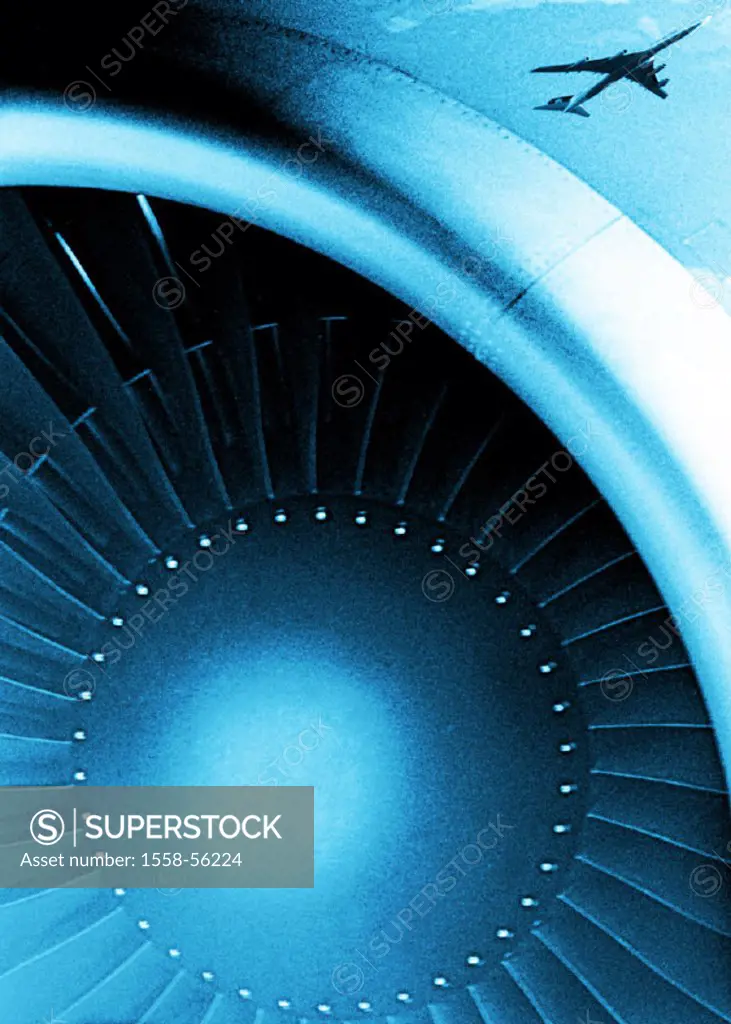 Airplane turbine, detail, airplane