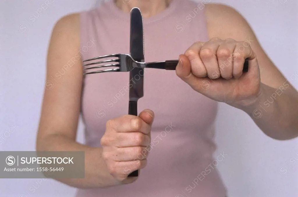 Woman, knives, fork, cruises