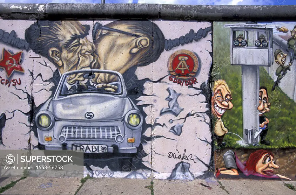 Germany, Berlin, Berlin wall, illustration, airbrush