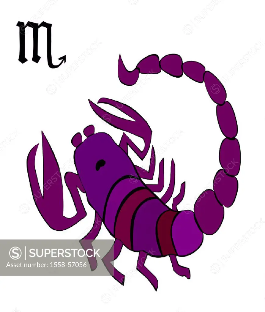 Illustration,  scorpion, zodiac signs