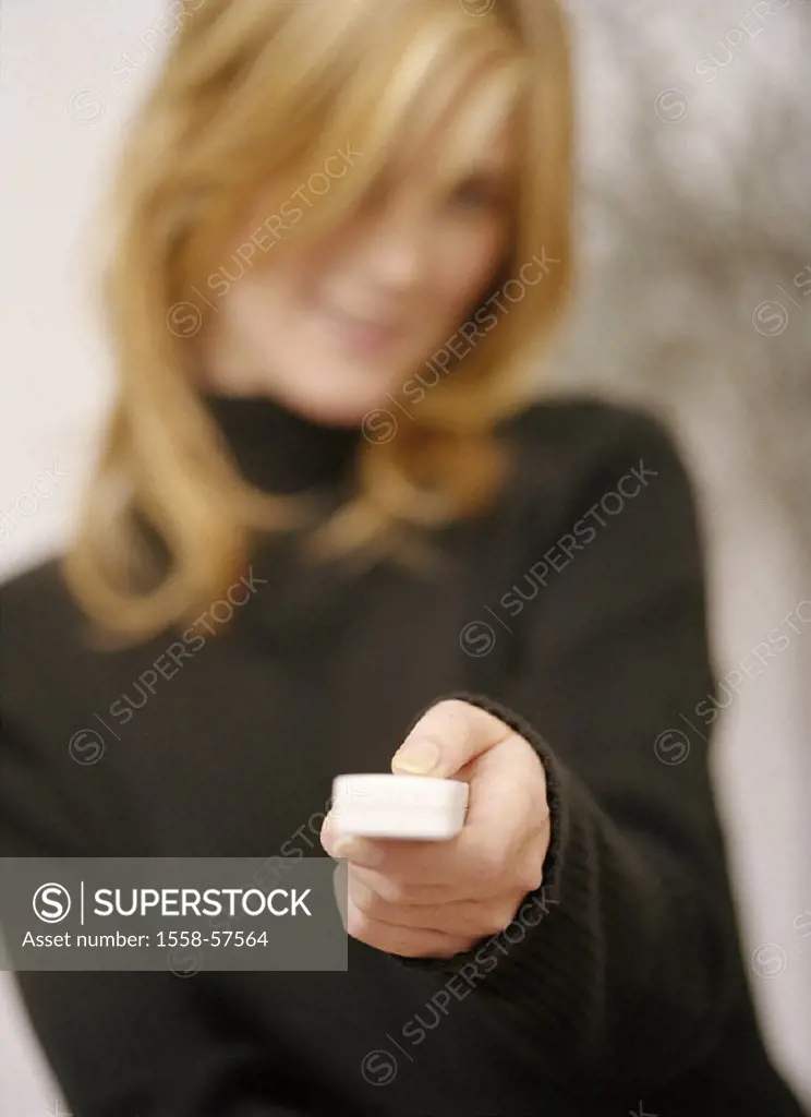 Woman, remote handling, gesture