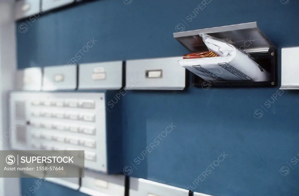 Multiple-family dwelling, detail, mailboxes