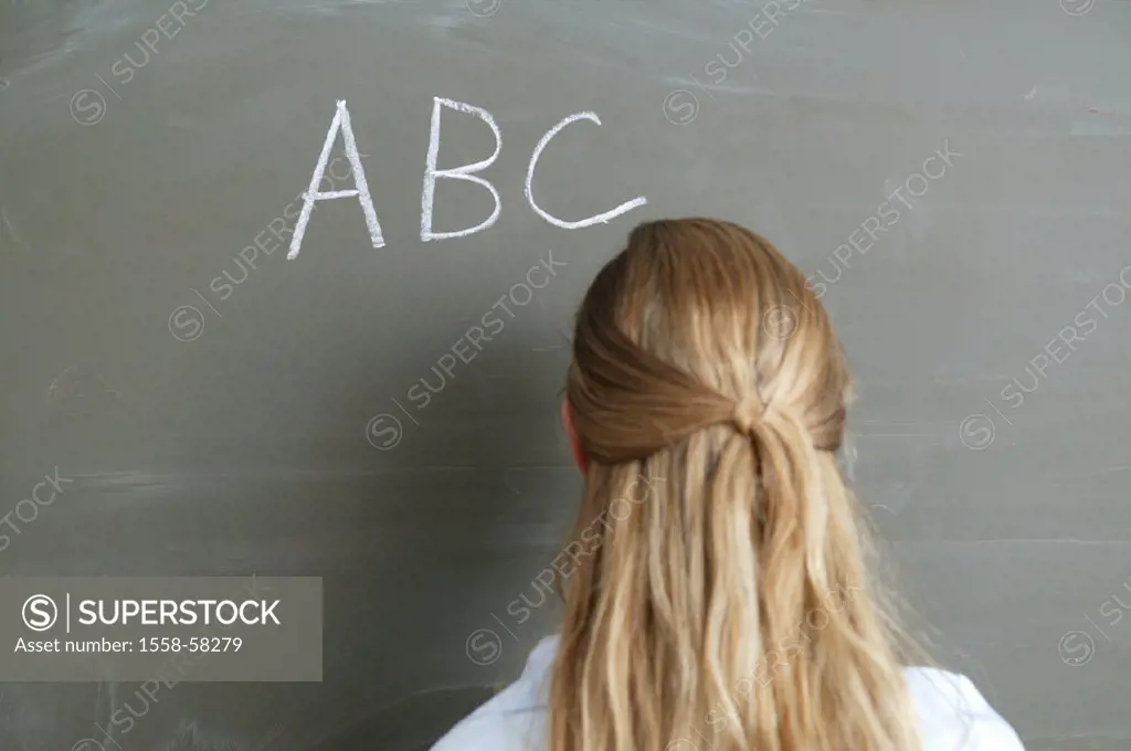 Blackboard, ABC, woman