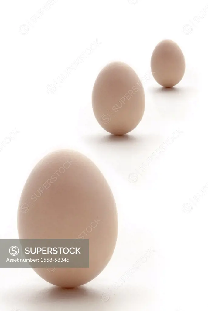 Eggs, three, still life