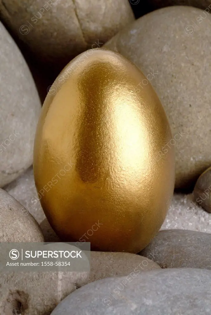Egg, golden, stones