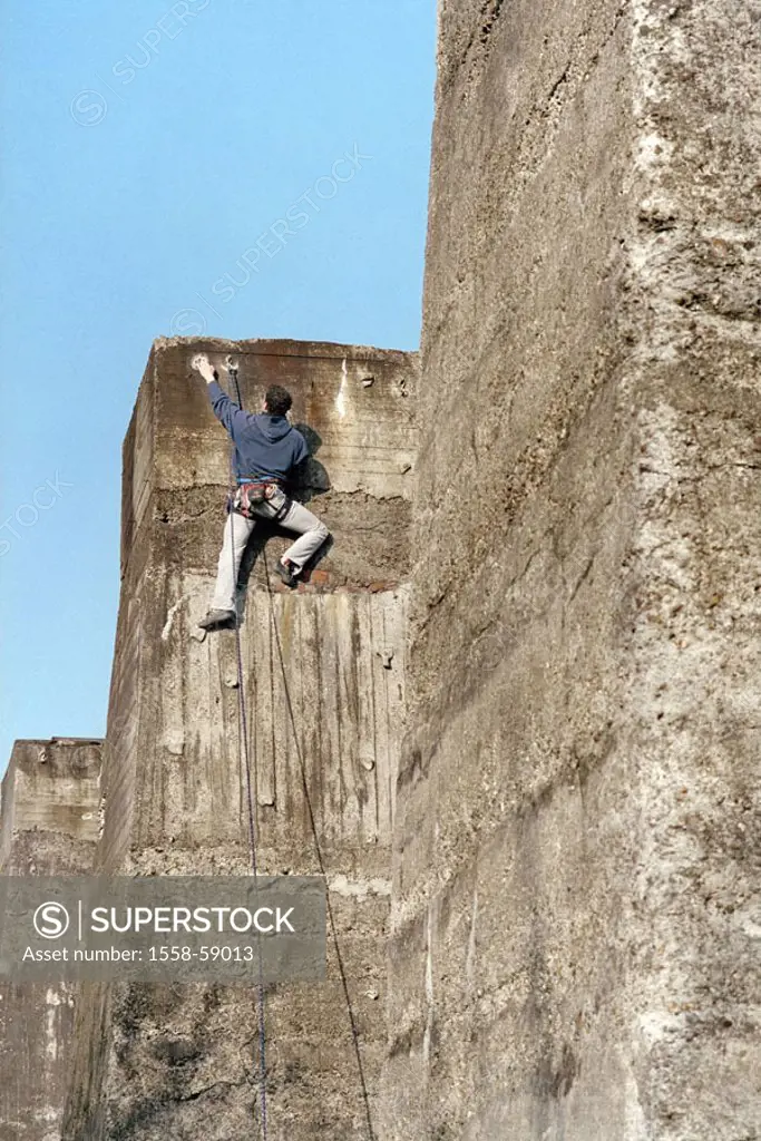 Kletteranlage, sport climbers, roped, Ascent  Wall, rock, sport mountaineering, climbers, mountaineering, man, sport, athletes, Klettersport, athletic...