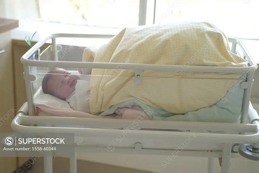 sleeping hospital, babies ward, little bed, newborn, covered  Series, life section, childhood, child, infant, baby, 4 days, newborn, offspring, peacef...
