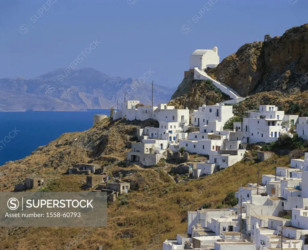 Greece, western Kykladen,  Island Serifos, Chora, skyline  Europe, southeast Europe, Kykladeninsel, neighbor island Sifnos, place, place, island main ...