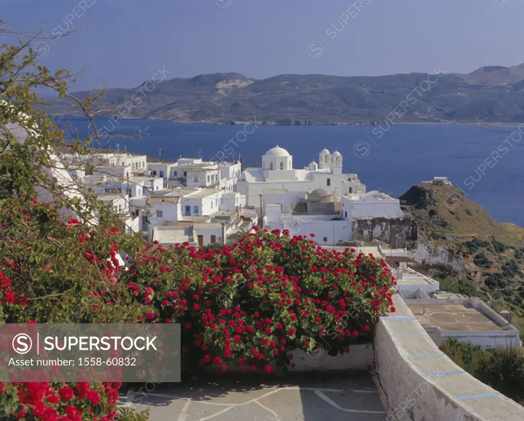 Greece, western Kykladen,  Island Milos, Palak, skyline  Europe, southeast Europe, Kykladeninsel, Mediterranean island, landscape, coast, Mediterranea...