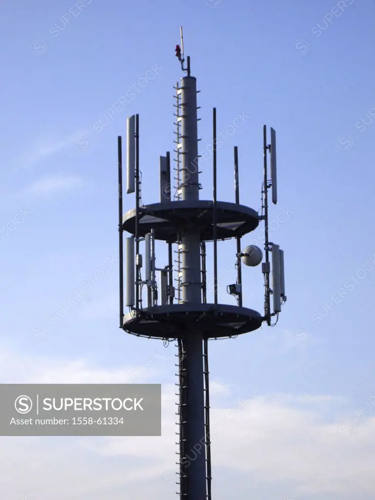 Antenna mast, detail,   Reception installation, Sende-und reception installation antenna masts antenna antennas Sendemast, cell phone mast, sends, rec...