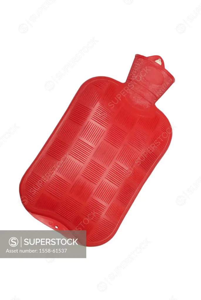 Hot-water bottle, red,   Rubber bottle, symbol, warms, heat up, preheat, illness, health, house means, treatment, heat treatment, convalescence, recup...