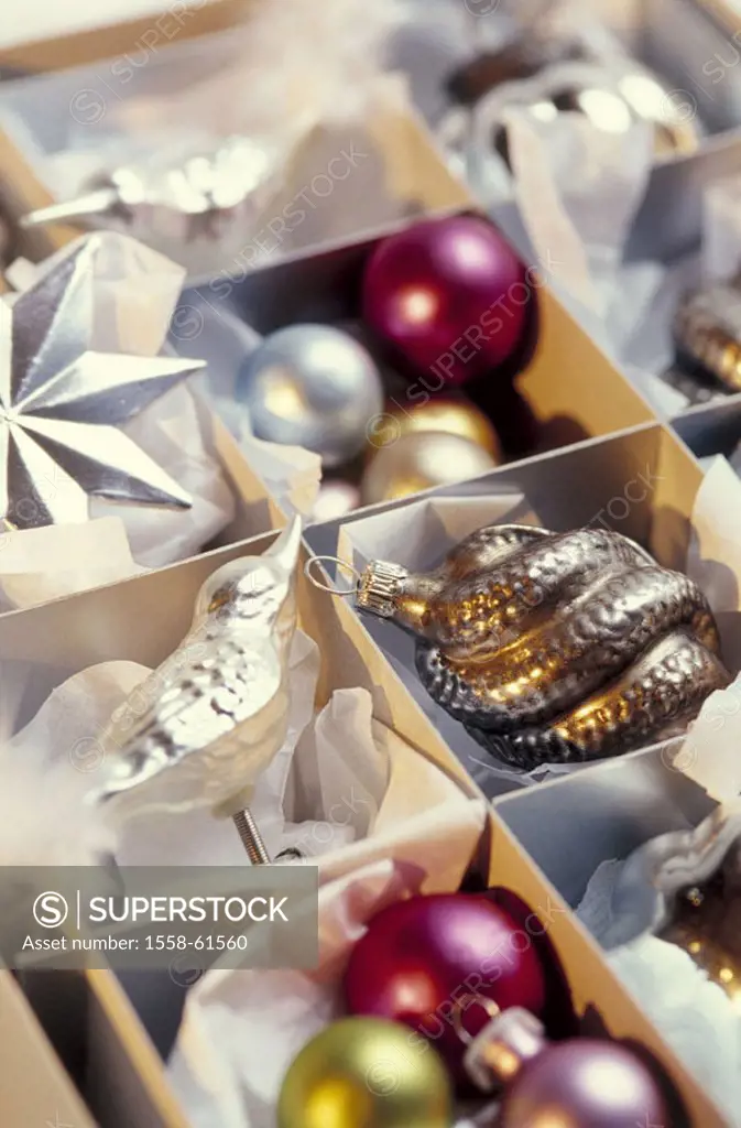 Box, Christmas tree jewelry, detail   Series, Christmas jewelry, decoration, decoration objects, Christmas decoration, Christmas tree balls, Christmas...