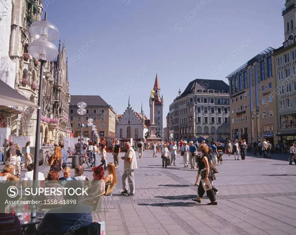 Germany, Bavaria, Munich,  Pedestrian zone, Marie place,  Passer-bys Europe, Central Europe, Southern Germany, Upper Bavaria, provincial capital, dist...