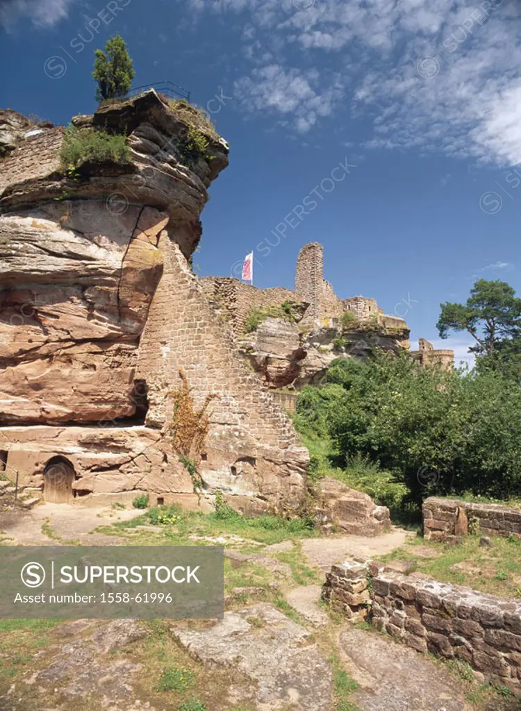 Germany, Rhineland-Palatinate, Dahn,  Ruins Tanstein, count final ancestor,  Europe, palatinate, Pfälzer forest, Dahner rock country sight castle ruin...