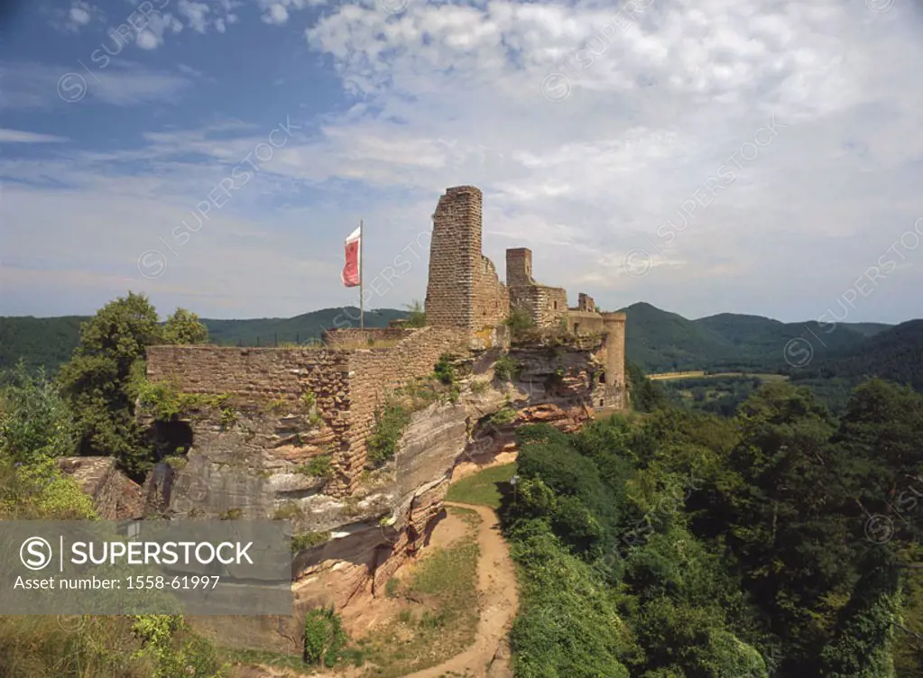 Germany, Rhineland-Palatinate, Dahn,  Ruins count final ancestor, Altdahn,  Europe, palatinate, Pfälzer forest, Dahner rock country sight castle ruins...