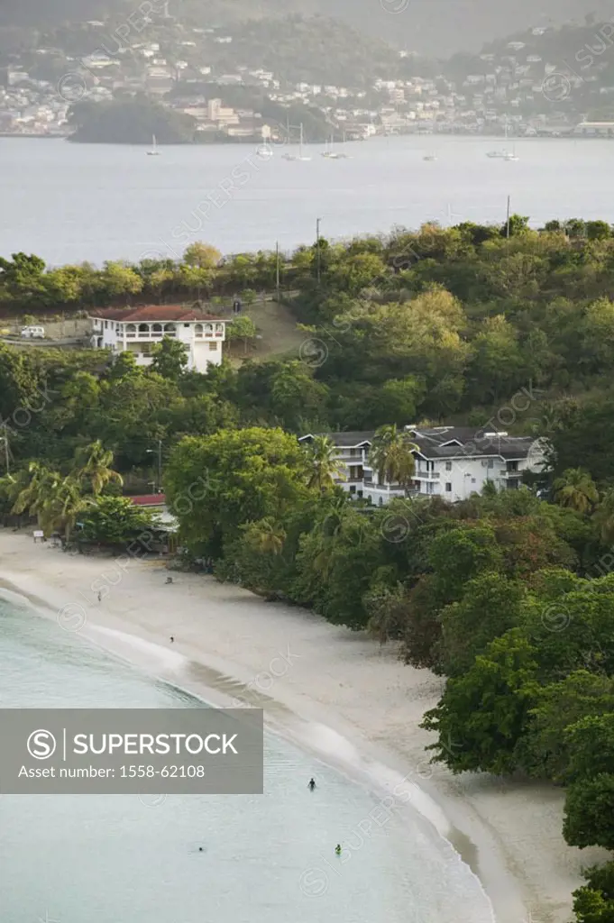 Grenada, Grande Anse bay, Morne  Rouge Beach, overview,  Tomorrow mood Caribbean, West Indian islands, little one Antilles, islands over the wind, isl...
