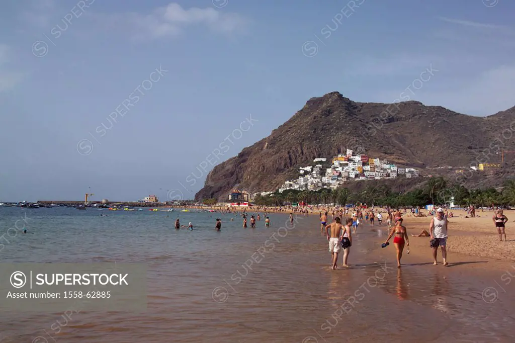 Tenerife, San Andreas, Playa de if Teresitas, beach, read  Canary islands, Canaries, island, coast area, coast, close to Santa Cruz, sandy beach, beac...