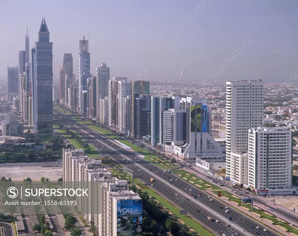 United Arabic emirates, Dubai, Sheikh Zayed Road  Fore Orient, Near east, near east, Arabic peninsula Arabia VAE of United Arab emirate UAE, emirate, ...