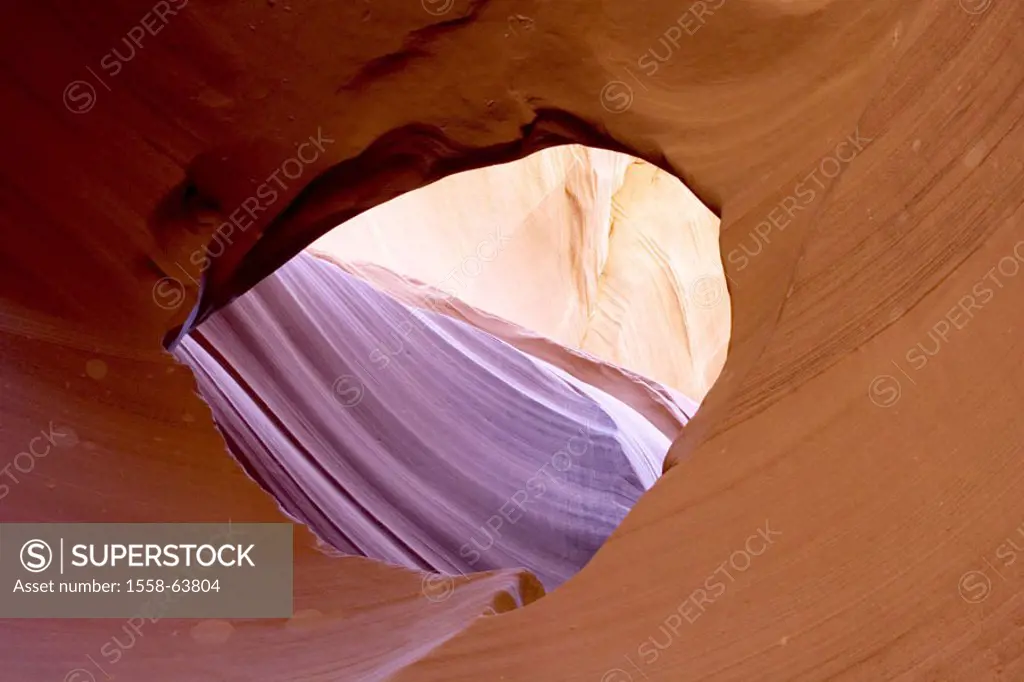 USA, Arizona, near page, Lower,  Antelope Canyon, rocks, hole   North America,  United States of America, southwest, Antelope Canyon Navajo Tribal par...