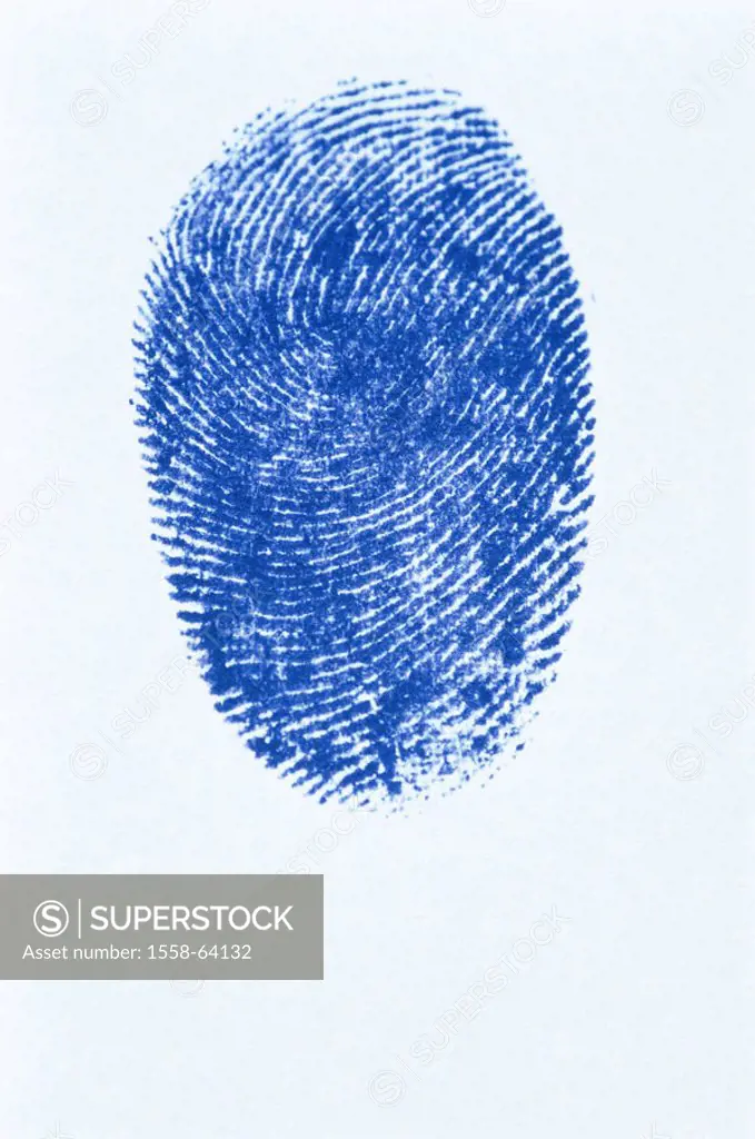 Fingerprint, blue,   Fingers, mark, Papillarlinien, grooves, lines, symbol, persons identification, identification, identity, identification, dactylos...