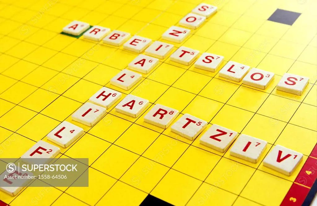 Scrabble, game stones, strokes,  Economic problem only editorially Game, board, yellow, Buchstaben-Legespiel, letter game, Legespiel, words, letters, ...
