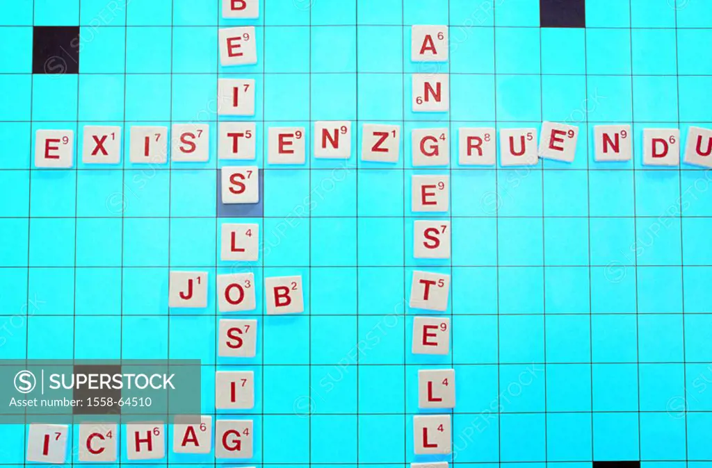 Scrabble, game stones, strokes,  Topic work only editorially Game, board, turquoise, Buchstaben-Legespiel, letter game, Legespiel, words, letters, put...