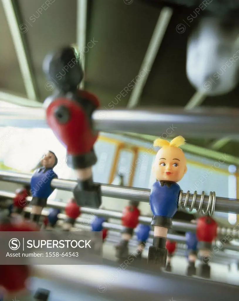 Table football, game scene, detail   Table soccer game, players, leisure time, conversation, game, football, society game, casual activity, fun, enjoy...