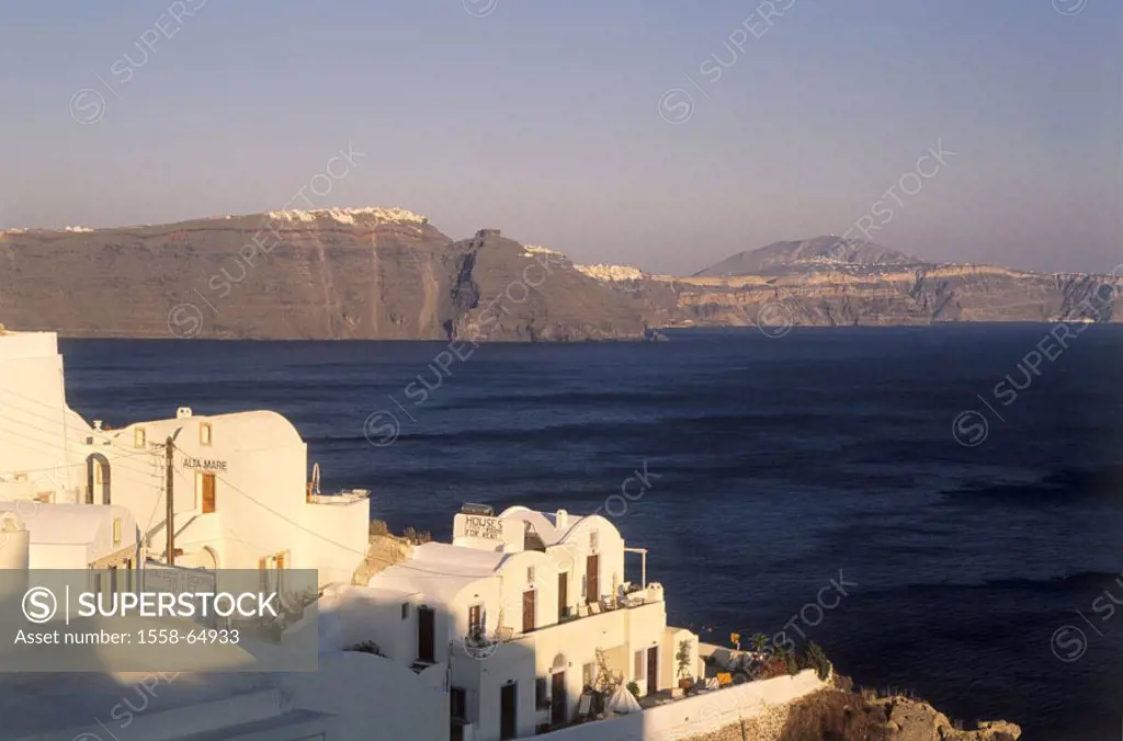 Greece, Kykladen, island Santorin,  Oia, gaze, steep coast, Aegean sea,  Europe, southeast Europe, Kykladeninsel, Aegean islands, Aegean, Mediterranea...