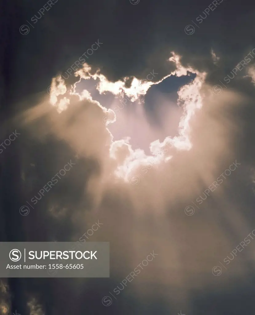 heaven, cloud cover, hole,  Sunbeams  Nature, nature drama, clouds, moves in, clouded sky, opens, concept, cloud breakthrough, supernaturally, magical...