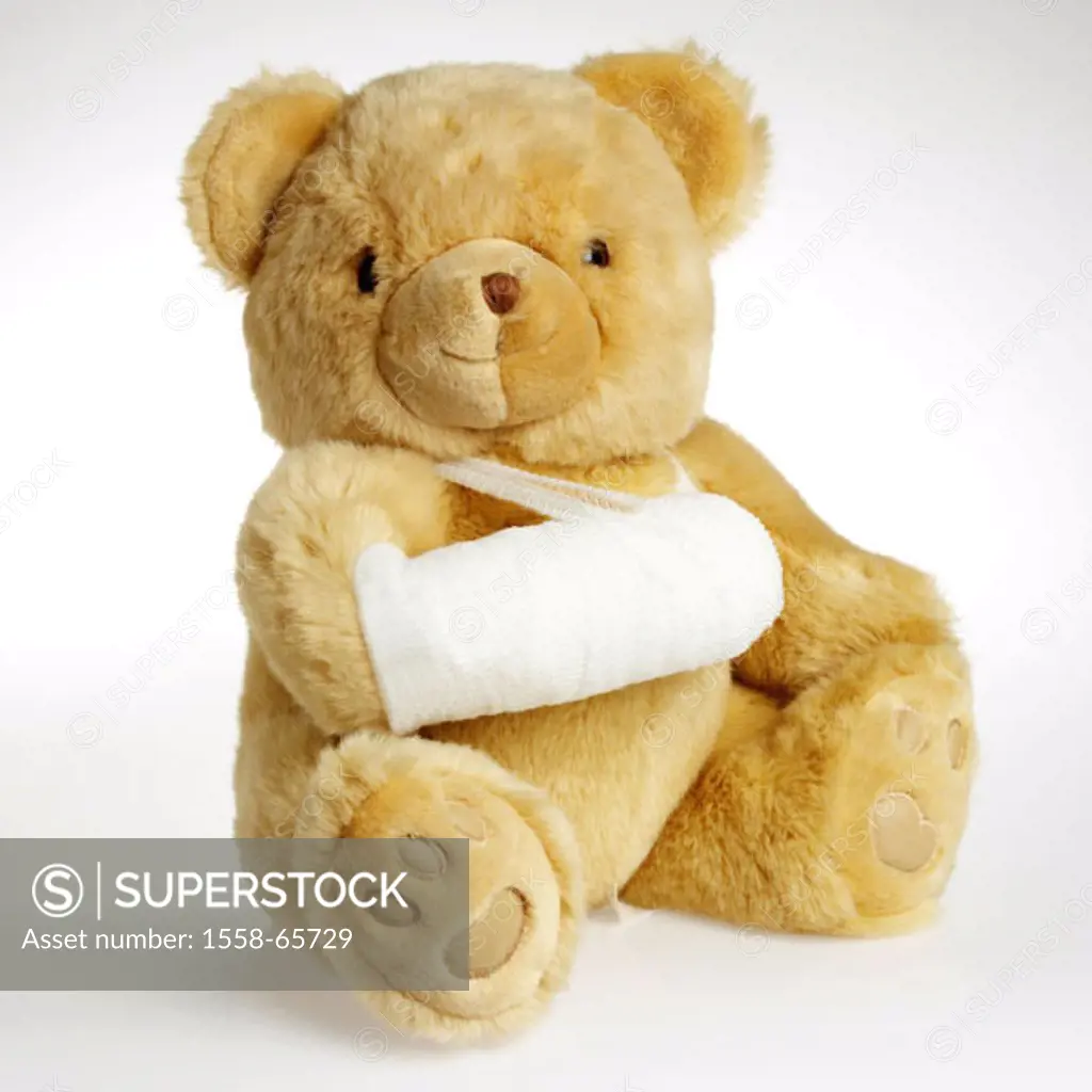 Teddy bear, hurts, connected   Toy, toy, plush animal, Kuscheltier, material bear, accident, injuries, paw, association, doctors, paw association, stu...